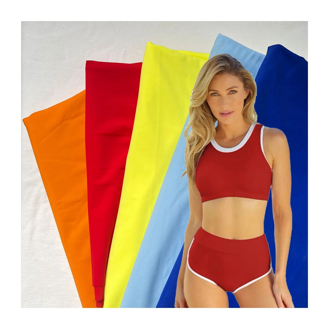 Factory Direct Sales  4 Way Spandex Stretch Printed Recycled Fabric Wholesale Textured Eco-friendly Nylon Swimwear Fabrics
