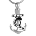 Stainless Steel Anchor Ash Cremation Urn Pendant Lucky Anchor Memorial Sea Wheel Jewelry Keepsake Ashes Necklace Cremation Urn