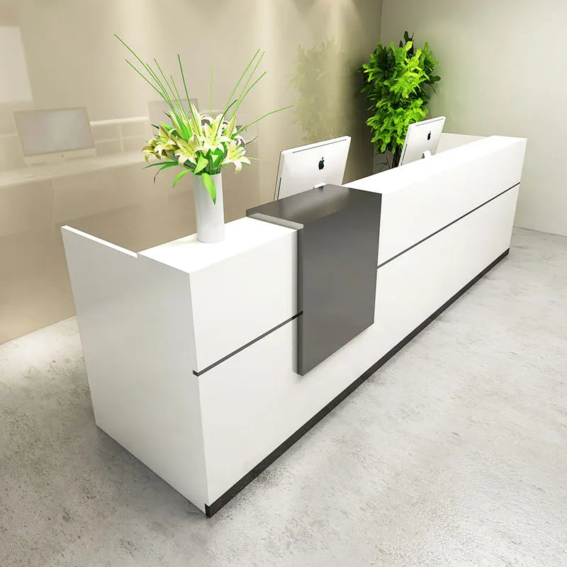 Small Cashier Counter Company Restaurant Front Desk Spa Salon Reception Desk Factory Cheap Luxury Modern Furniture OEM ODM Panel