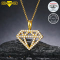 18k 14k Gold Plated Moissanite Diamond Silhouette Pendant Ice Out Bling Bling Pendant Necklace Real 925 Sterling Silver Jewelry