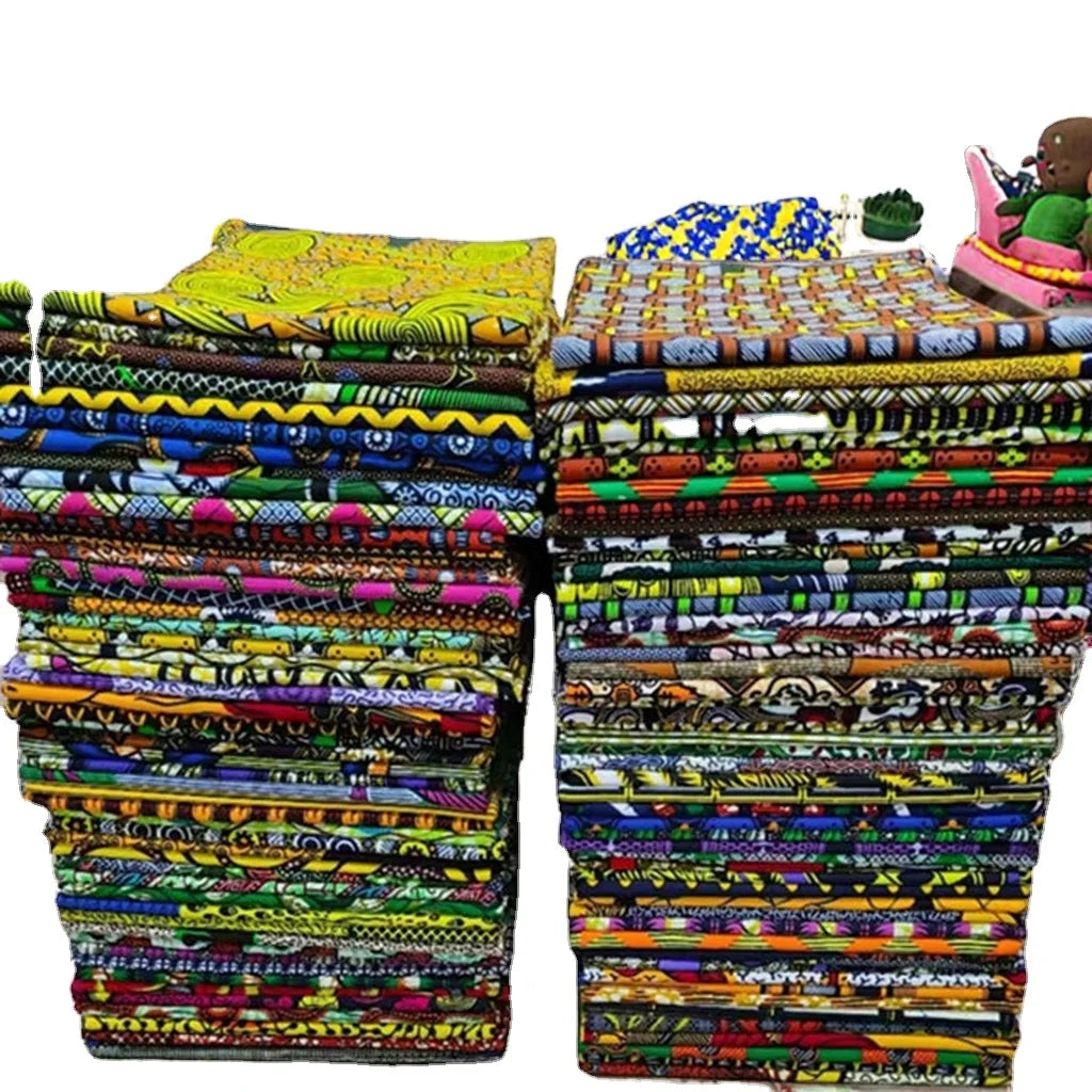 Customize Wholesale Drop Shipping  African Ankara Printed Dutch Cotton Wax Fabric 100% Cotton Wax Cloth for Dress Home Textile