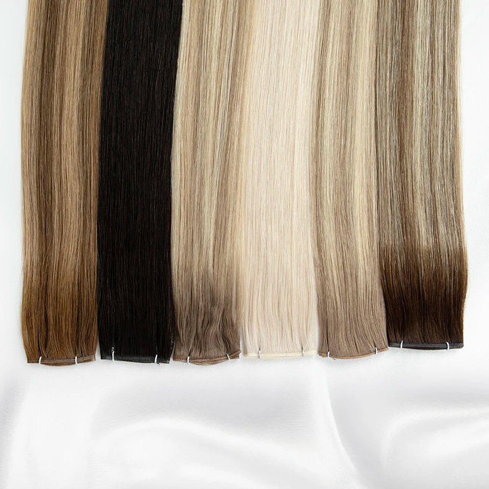 Leshine Top Quality European Straight Genius Hair Extension New Handtied Weft Genius Weft Hair Extension