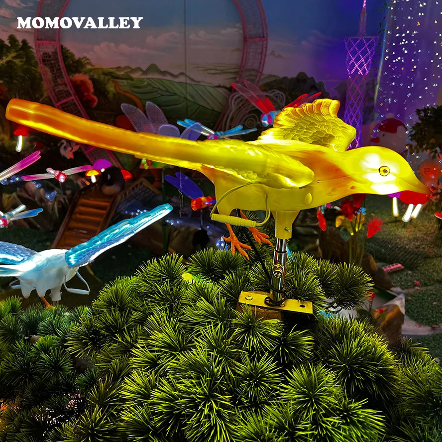 Momovalley Creative New Design Garden Wedding Decor Flying Bird Toy Led Hanging Light Motif Lights Decoration Lamp