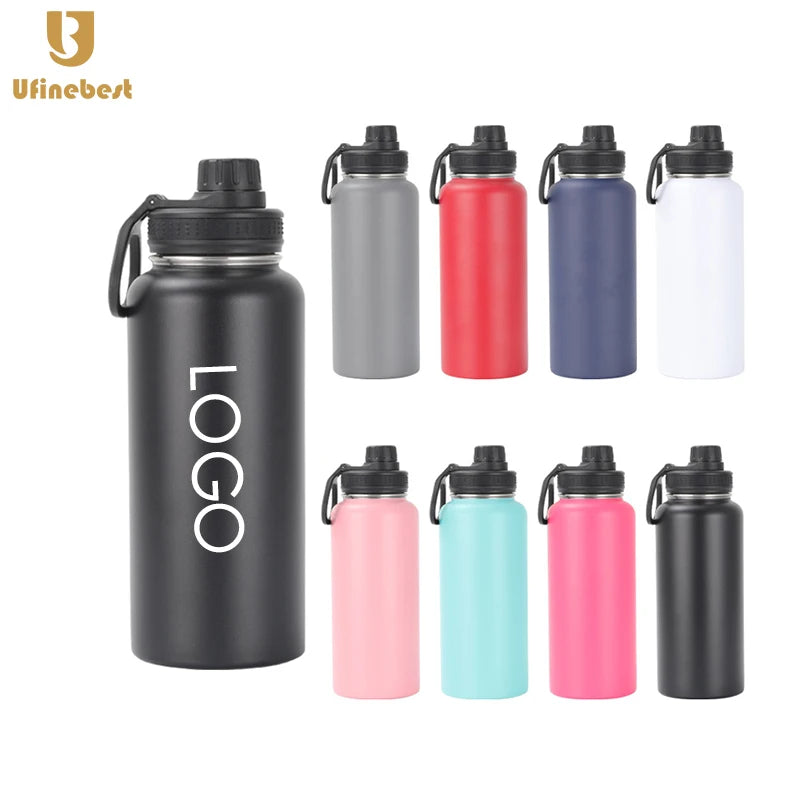 Custom 32oz Soft Insulated Vacuum Touch Rubber Paint 1000ml Flask Thermal Double Wall Stainless Steel Gym Sport Water Bottle