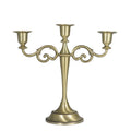 Elegant Metal Multi Arm Wedding Candelabra with 3 Arm and 5 Arm Design in Gold Silver Black and Antique Bronze