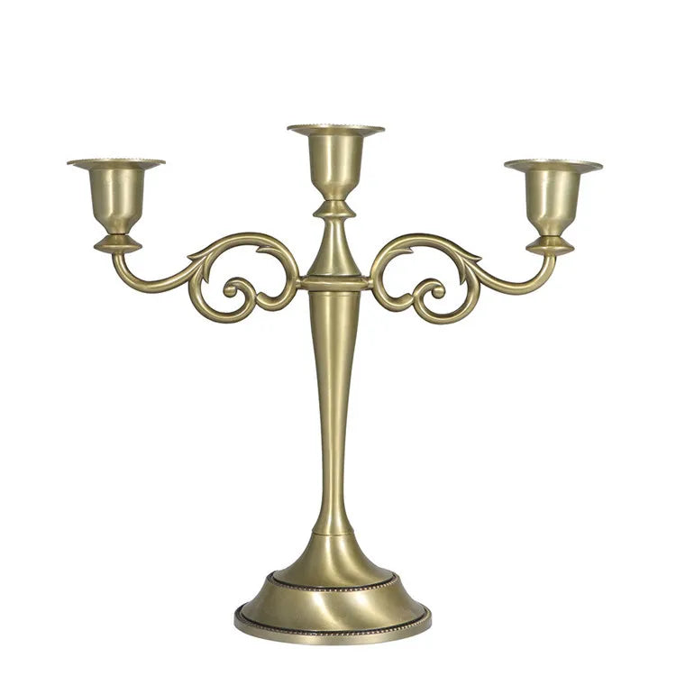 Elegant Metal Multi Arm Wedding Candelabra with 3 Arm and 5 Arm Design in Gold Silver Black and Antique Bronze