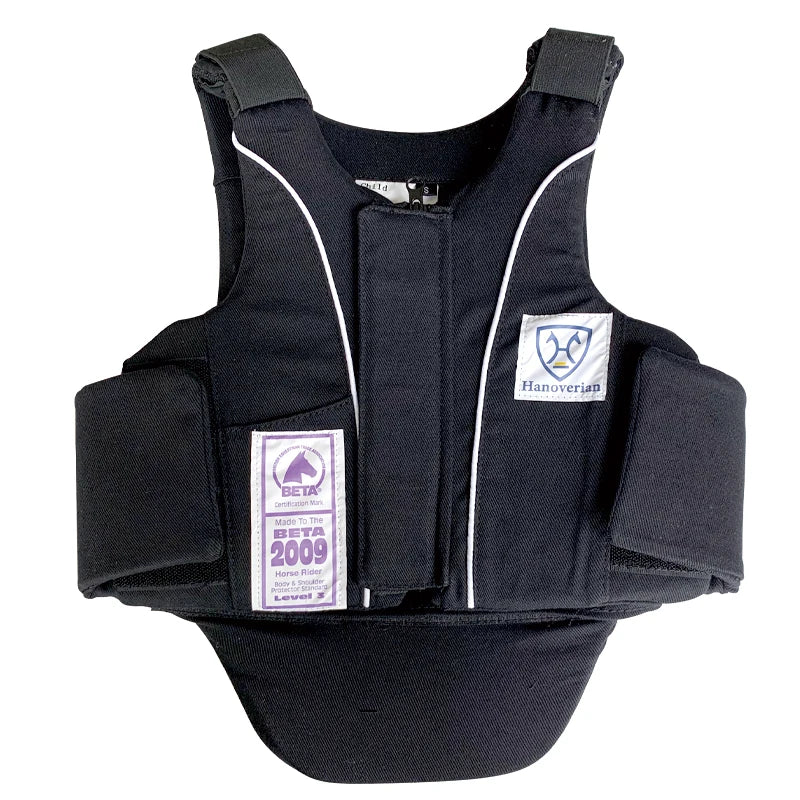 Lightweight Black Horse Riding Vest with Oxford & Mesh Fabric EVA Filling Round Shape for Race Use S-XXL