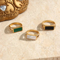 Custom Fashion Women Jewelry Elegant Inlay Diamond Zircon Stone Signet Ring Stainless Steel for Women