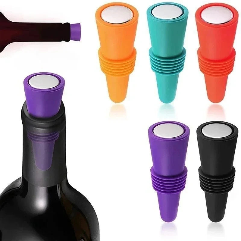 Factory Price Silicone Wine Bottle Stopper Set Whisky Accessories Leak Proof Beer Champagne Cap Closer Wine Cork Plugs