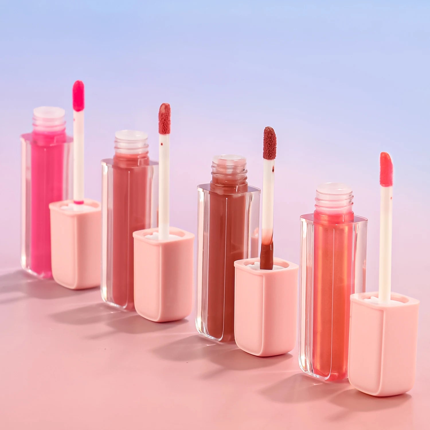 Factory Price Best Seller Lip Glaze Makeup Products Glitter Shiny Lip Gloss Pink Tube Lip Gloss Supplier