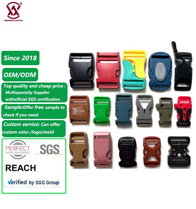 Customized logo Backpack Chest Buckle Plastic 20mm 25mm 38mm Plastic Buckle Adjustable Side Release Buckle for Bag Accessories