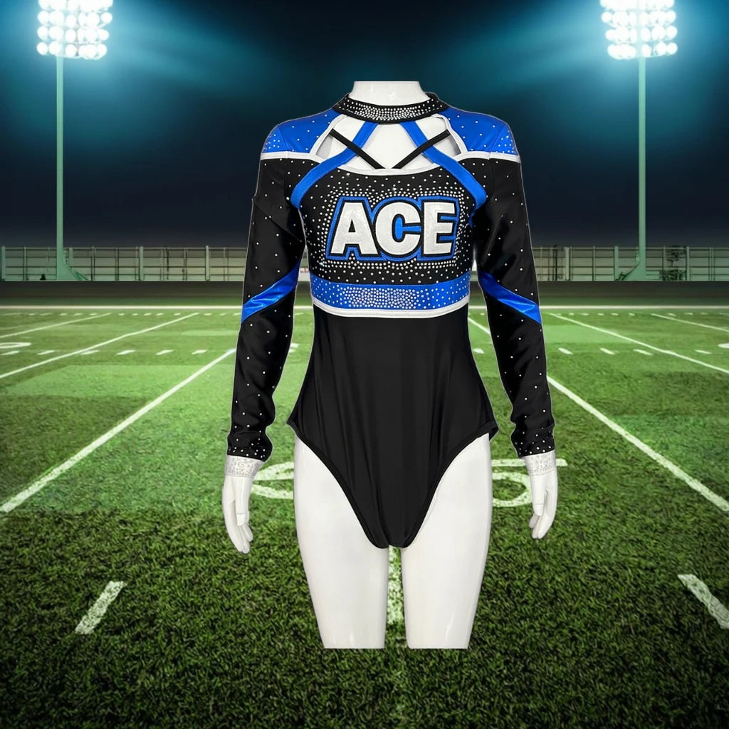 All-Star Custom Cheer Leotard Bodysuits Spandex Cheerleading Uniforms with Rhinestones Costumes by Cheer