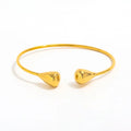 High End 18K PVD Gold Plated Tarnish Free Waterproof Stretchy Waterdrop Cuff Bracelet Bangle Stainless Steel Jewelry MegaBDM