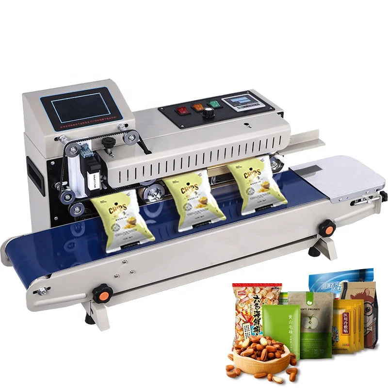 Continuous Pp Woven Bag Table Top Pe Bag Sealing Machine With Date Printer Imprinting Sealing Machinery