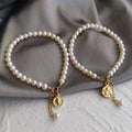 Boho Natural Pearl Bracelets Women Real White Freshwater Pearl Bracelet Stainless Steel Angel Jewelry Elizabeth Charm Bracelet