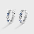 Unique Devil's Eye Earrings 925 Sterling Silver Enamel Blue Round Eye Huggie Earring for Women Wholesale