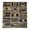 CP Camouflage Black Reflective World Flag Patches Nylon Laser Cut Tape With Adhesive Hook Back Patch