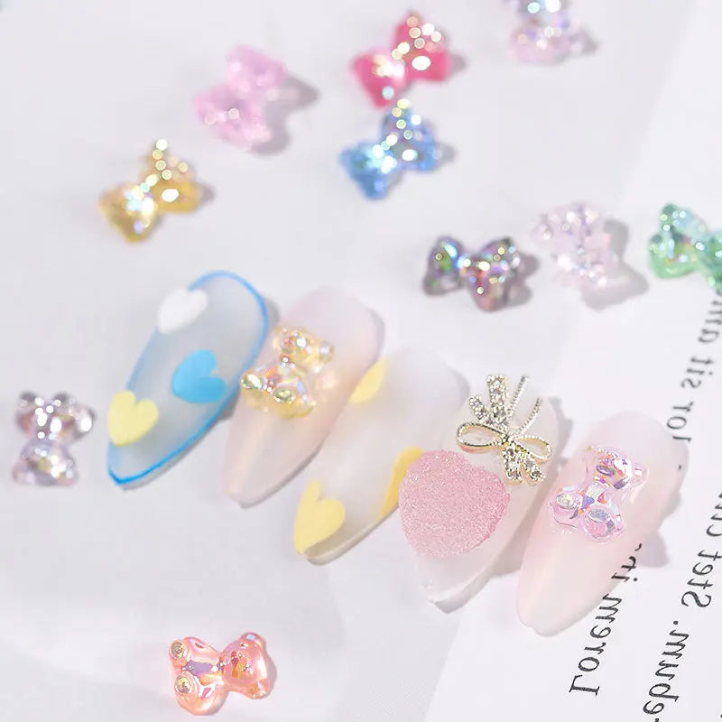 Newest 3D Soft Nail Art Product Wholesale Resin Bear Nail Decoration for Nail Art