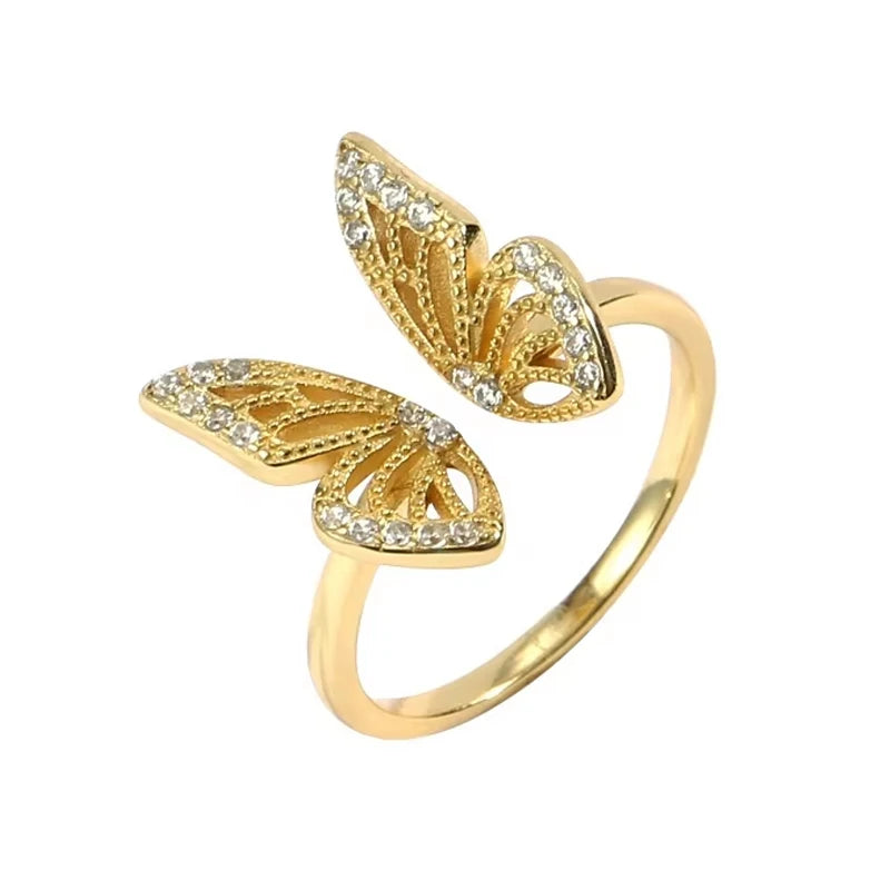K719 Trending Jewellery Butterfly Rings 925 Sterling Silver Luxury Women Band Rings Butterfly