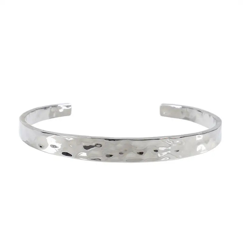 Wholesale Custom Women Stainless Steel Jewelry Handmade Hammered Cuff Bangle Bracelet