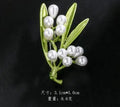 Green Plant Leaf Brooch Pearl Pin Buckle Needle Sweater Coat Corsage Design Accessory