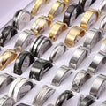 Mix Designs Fashion Simple Stainless Steel Rings for Men Women Mix Style Party Gifts Jewelry Accessories
