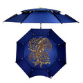 2.2M 2.4M Double Layer Vinyl Reinforced Anti-Rain Fishing Umbrella 3 Section With Shelter