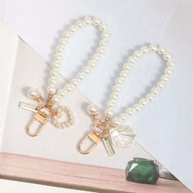 Fashion Love Shell Keychain Women's Bag Accessories Small Gift White Pearl Key Chain With Pendant