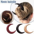 KUACHI New Design Moon Wood Hairpins Wholesale Elegant Moon Shape Hair Wood Fork Simple Hairpins for Women