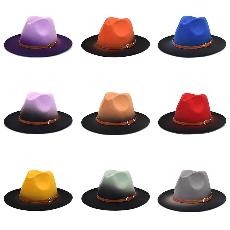 Unisex Wide Brim Felt Fedora Hat Eco-friendly Winter Business Casual Daily Use with 3D Embroidery