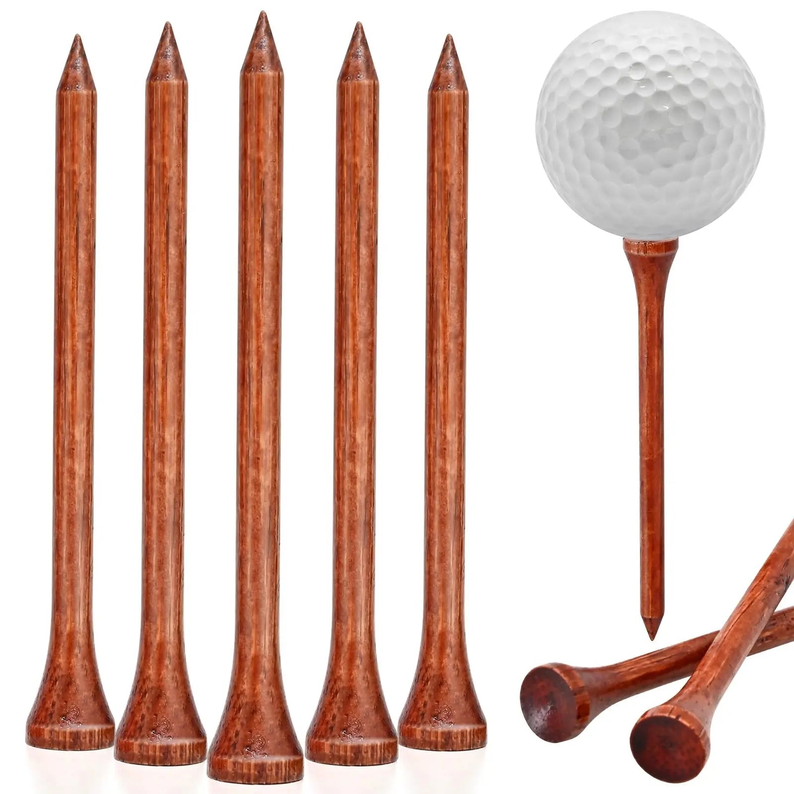 Custom Made Dark Natural Color Bamboo Golf Tees Directly Sourced From Manufacturer