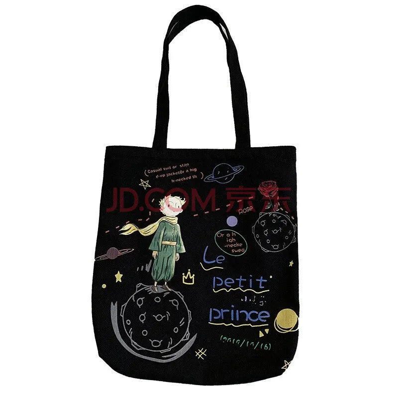 New Reusable Folding Grocery Shopping Tote Bag Waterproof Canvas with Cartoon Pattern for Personalized Logo Sublimation