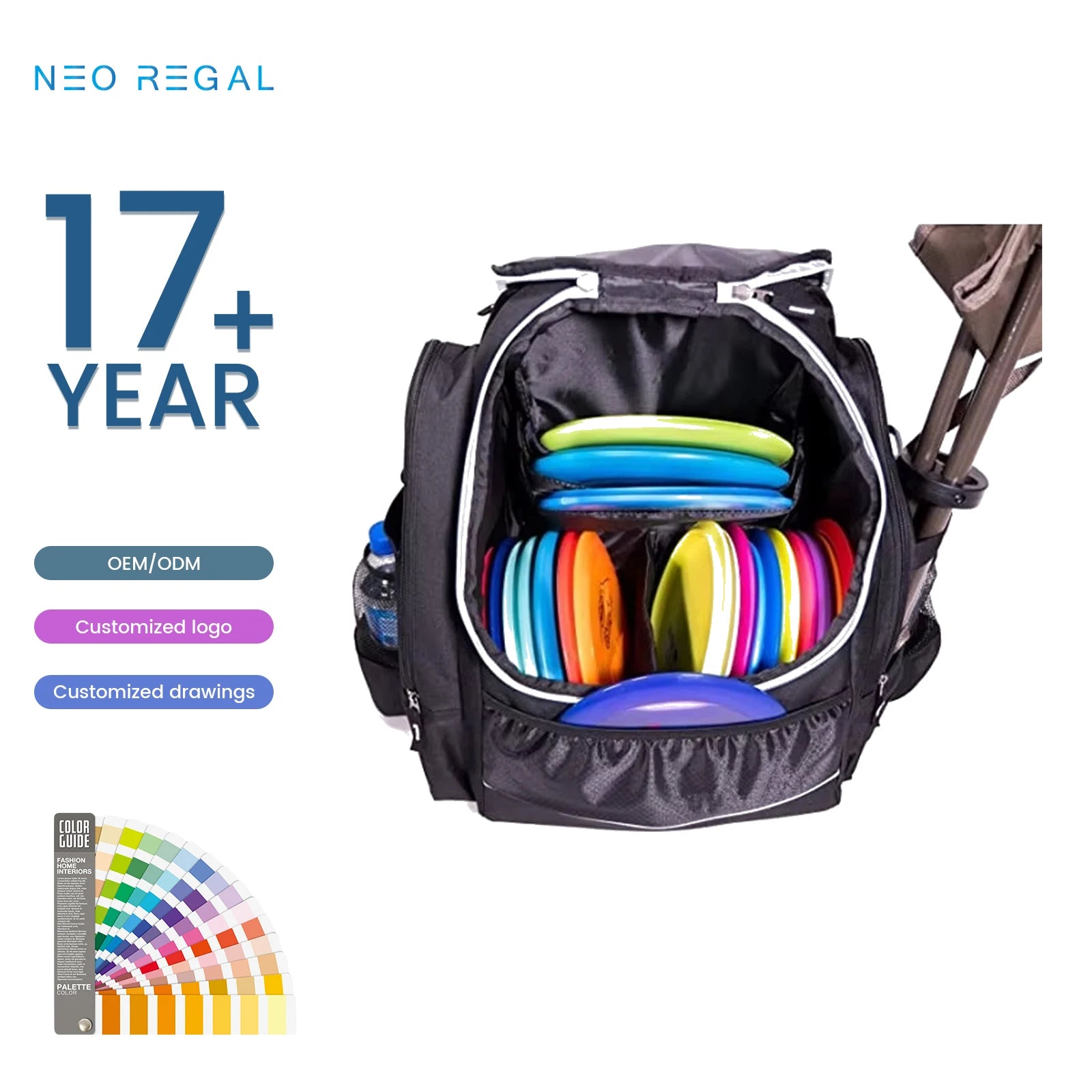 High Quality Custom Single 20+ Disc Capacity Sport Disc Golf Backpack Bag Outdoor Golf Activity Acceptable 1pc/polybag