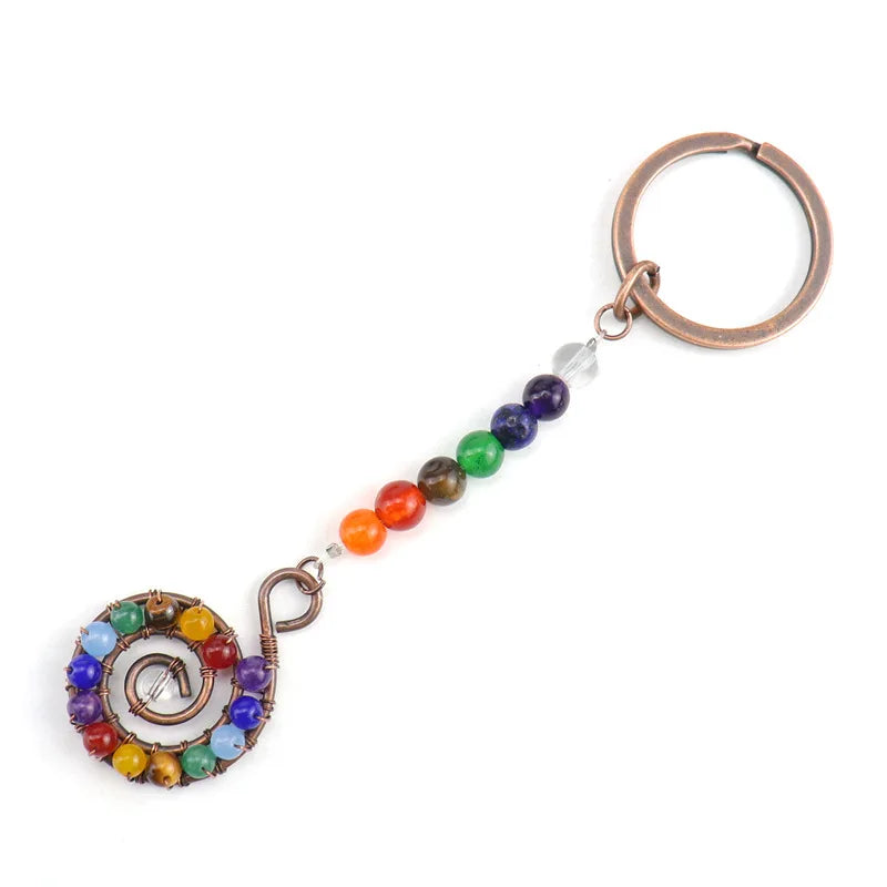 Hongzhuo Diy Custom Fashion Cute Cartoon Conch Shape Key Chain Chakra Beads Design Key Chain