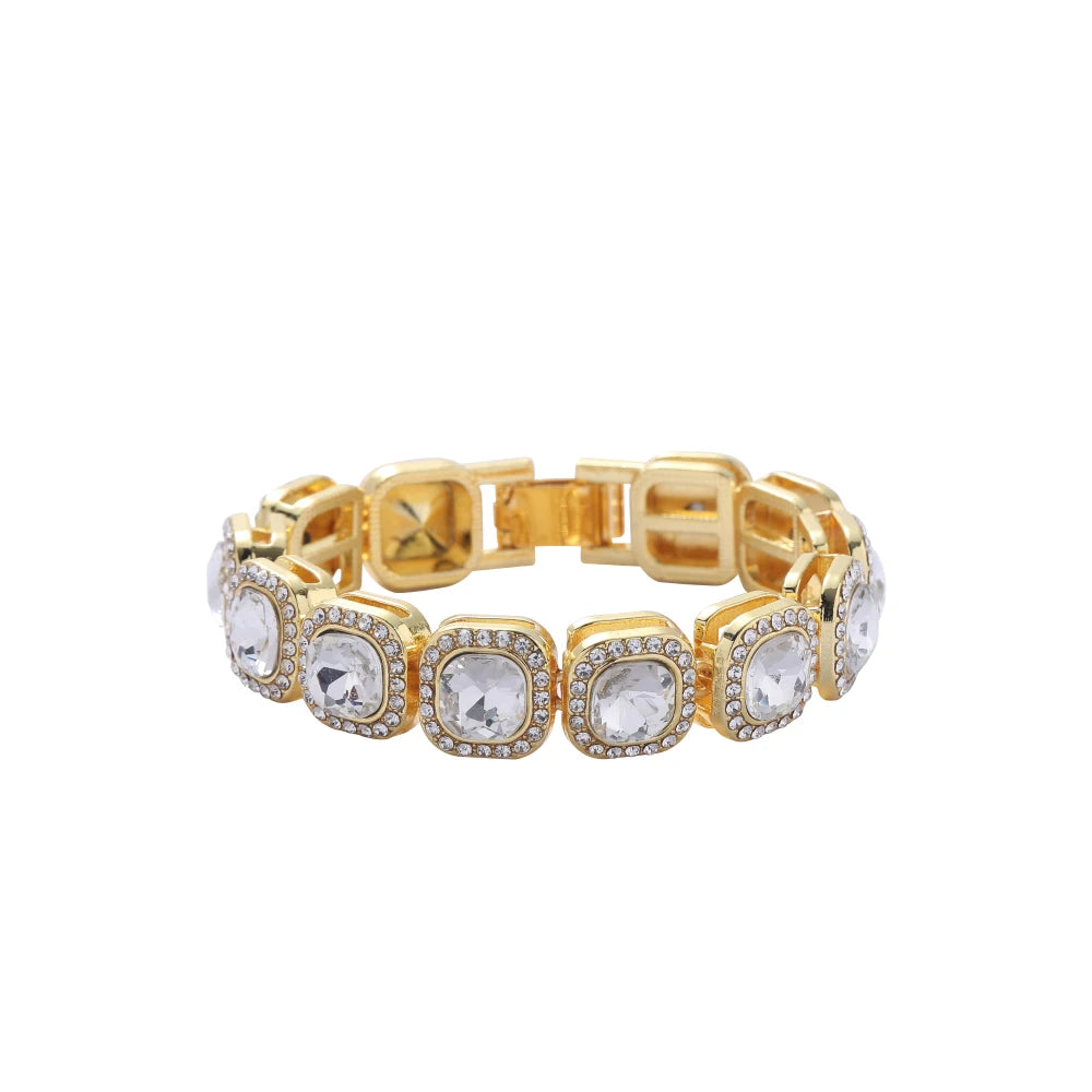 AB010  13mm Alloy Chain Bracelet  Hip Hop Iced Out  Chain Bling Bling Jewelry