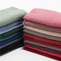 Wholesale  Fashion Style Shawl Scarf Plain Color Rhinestone Crinkle Cotton Hijab Woman Muslim Scarf Women Hijab
