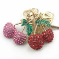 Factory Price Dual Strawberry Keychain OEM Order Factory Diamond Customize Metal Key Ring Car Bag Phone Accessories Key Chain