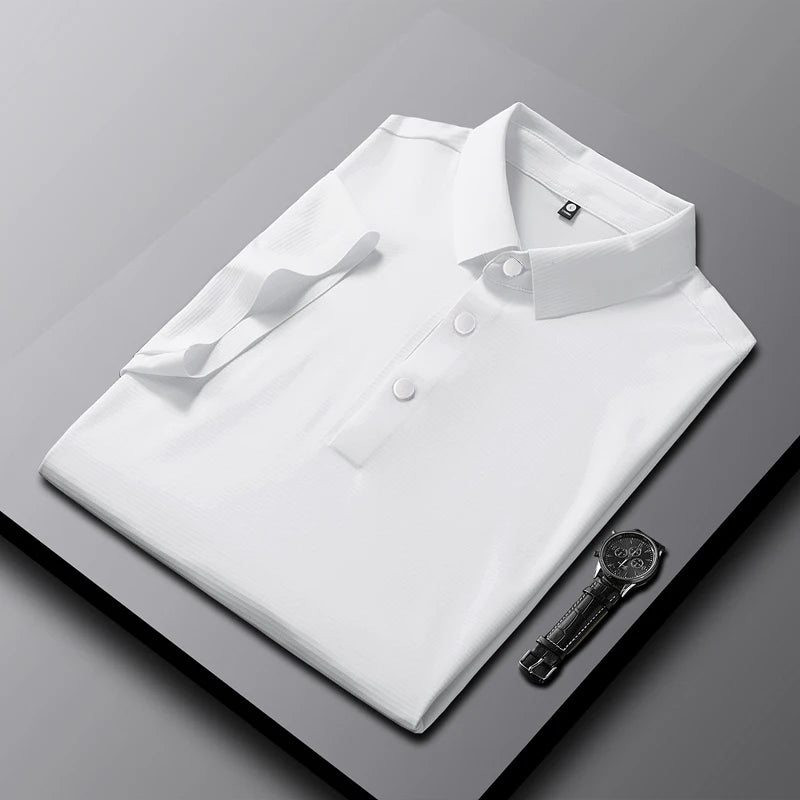 Wholesale Custom Ice Silk Polo Shirt Summer Fashion Simple New Style Seamless Breathable Business Brand Uniform Golf Polo Shirt