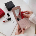 2022 Hot Sale Pu Leather Lipstick Holder Bag Lipstick Pouch With Mirror Mini Cosmetics Purse Lipstick Case