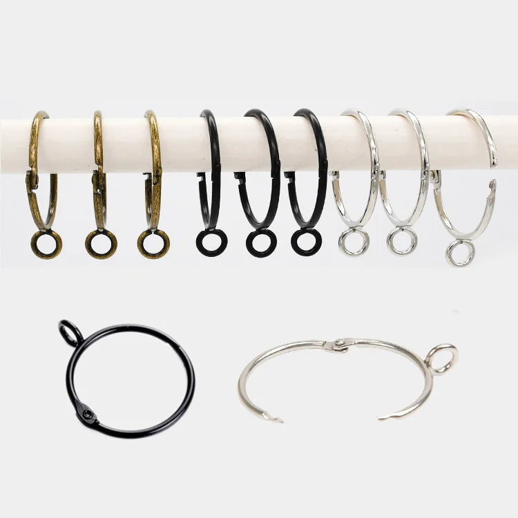 Wholesale Cheap Modern Silver 38mm Removable Detachable Metal Drapery Circular Eyelet Curtain Roman Ring With Hole