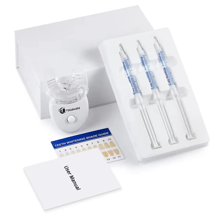 Hot Selling TONGWODE Portable Private Logo Mini Led Blue Light Wireless Kits Teeth Whitening Kit Home ABS Food Grade Tray