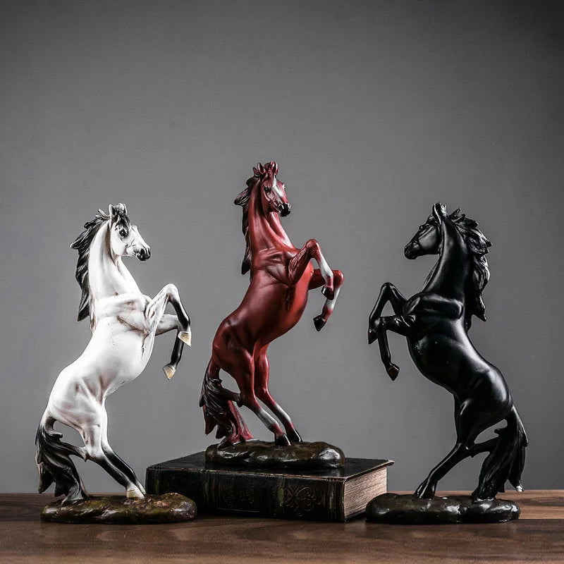 European Standing Horse Resin Statue - Elegant Home & Office Decor Bulk Wholesale for Equestrian Gifts & Luxury Interior Design