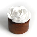 Wholesale Scented Ceramic Wooden Base Handmade Porcelain Flower Aroma Plaster Essential Oil Reed Diffuser Solid Eco-Friendly