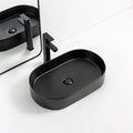 Bathroom Lavandino Nero Matte Black Ceramic Vessel Sink American Black Colour Oval Art Wash Hand Basin Sink