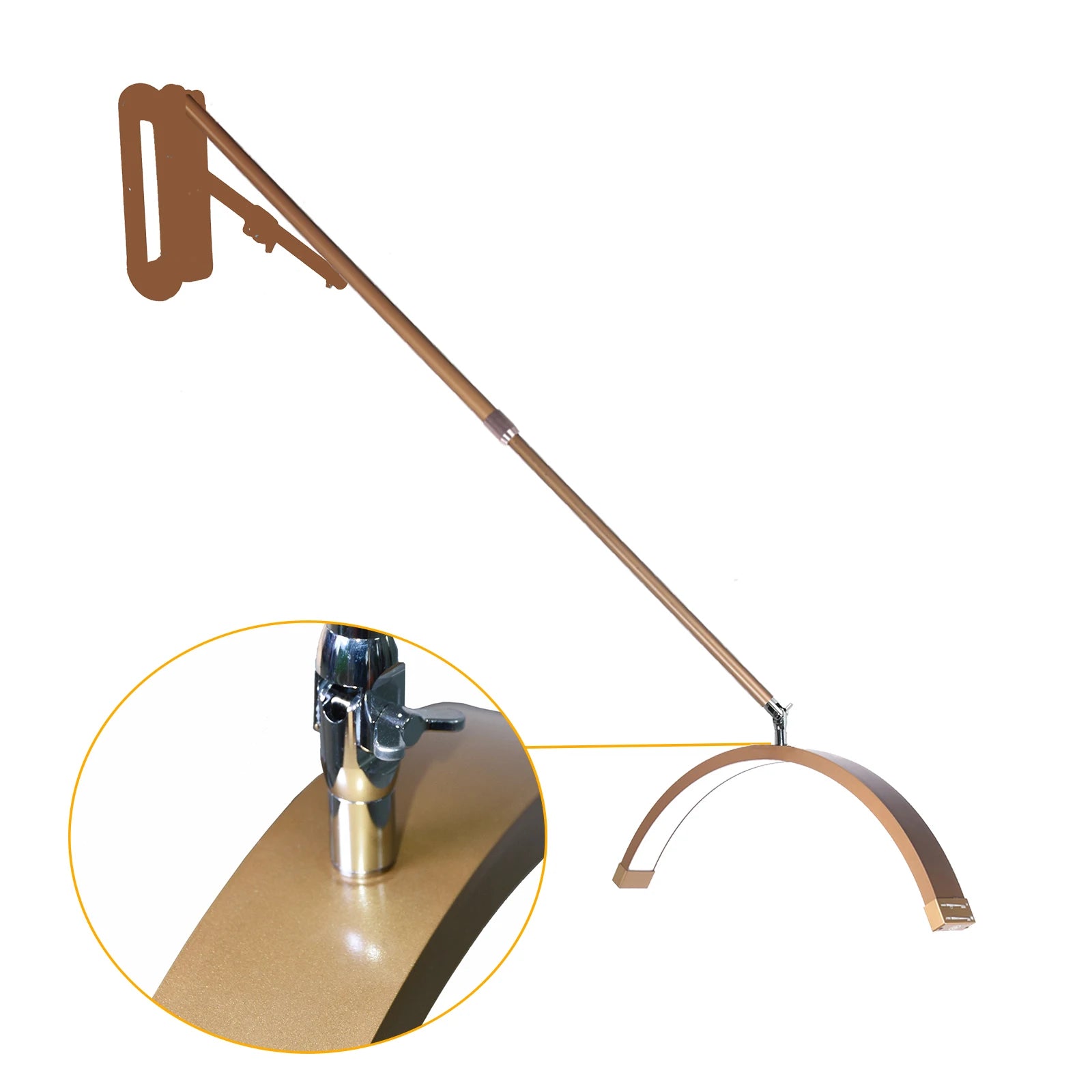 FOSOTO Golden Ceiling Light for Barbershop Wall Mounted Half Moon Light for Tattoo Nail Eyelashes Extensions Beside Beauty Bed