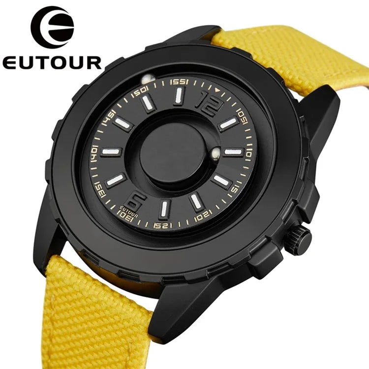 EUTOUR No Pointer Concept Quartz Watch Black Hole Trend Men and Women Watch Fashion Canvas Strap