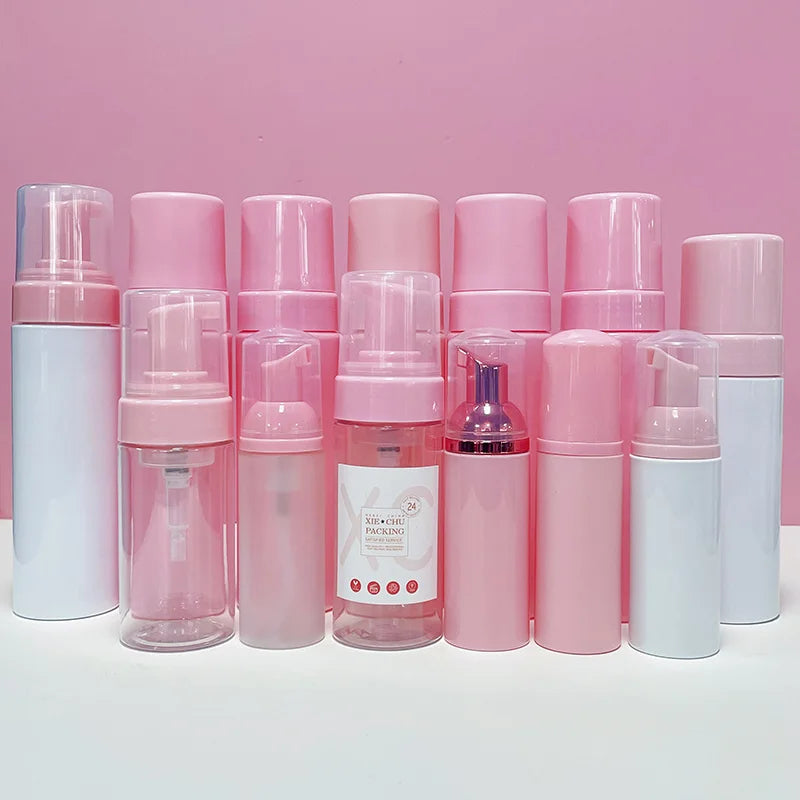 Hand Soap Cleanser Face Body Wash Shampoo pink Plastic Foaming Bottle 50ml 150ml 200ml 250ml Pump Dispenser Foam Bottle
