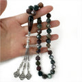 Natural Indian Agate 10mm 33 45 51pcs Beads With Sliver Accessories Islamic Prayer Beads Muslim Tasbih Islamique Misbaha Rosary