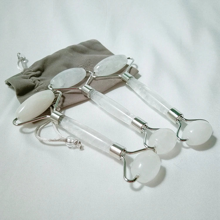 DIY Dorm Jade Roller Natural Authentic Clear Quartz Jade Roller Gua Sha Raffini Jade Roller Set