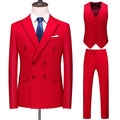 Plus-size Business Suits 3-piece Coat Pants Waistcoat Double-breasted Breathable Wedding Suit for Men 2023